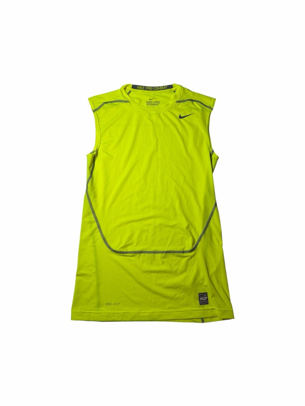 Nike Pro Combat Dri-FIT Compression Sleeveless Shirt Volt Green Men’s XL